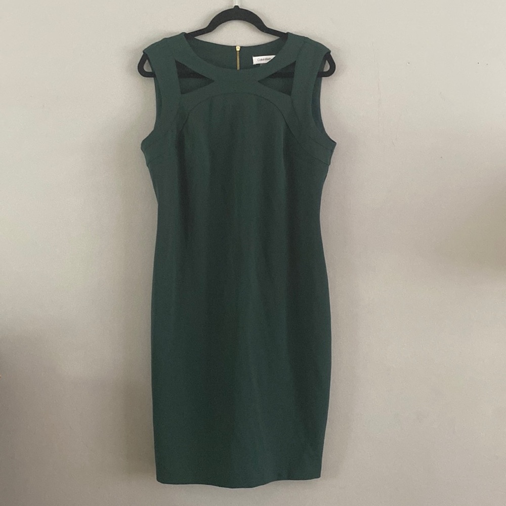 Calvin Klein Hunter green sheath dress size 12